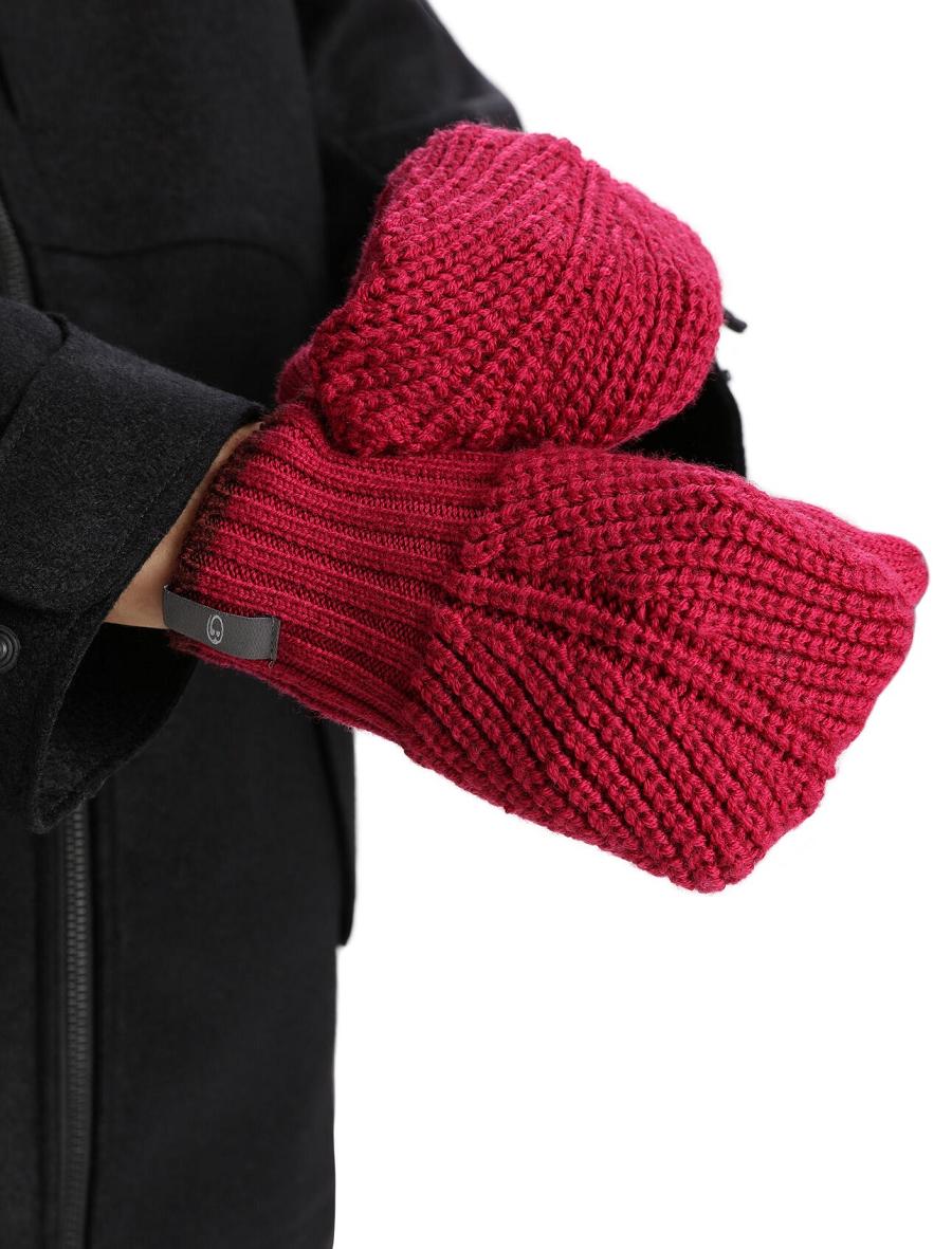 Icebreaker Unisex Merino Waypoint Mittens Női Kesztyű Rózsaszín | HU 1504ZUTG